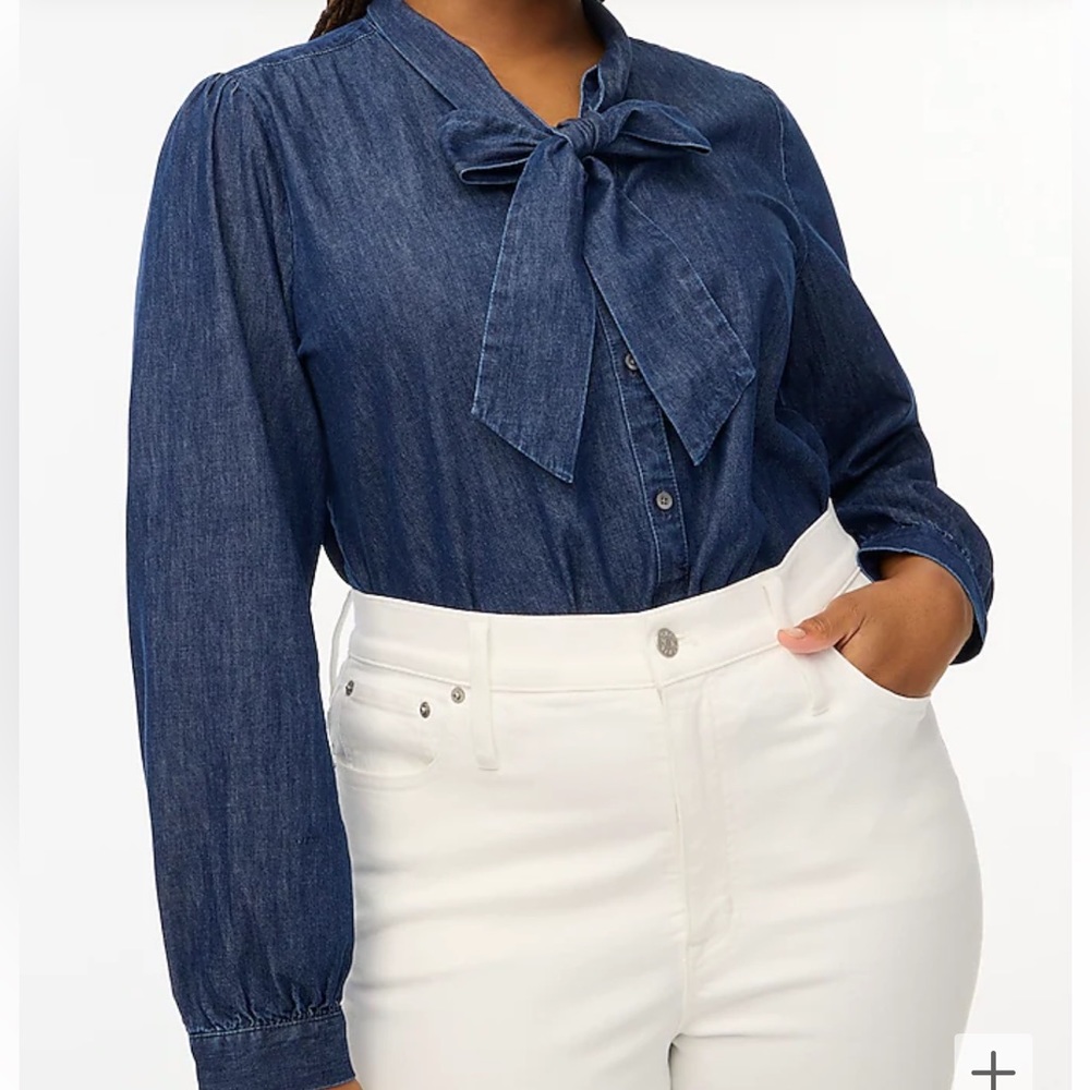 Bow-tie Chambray blouse